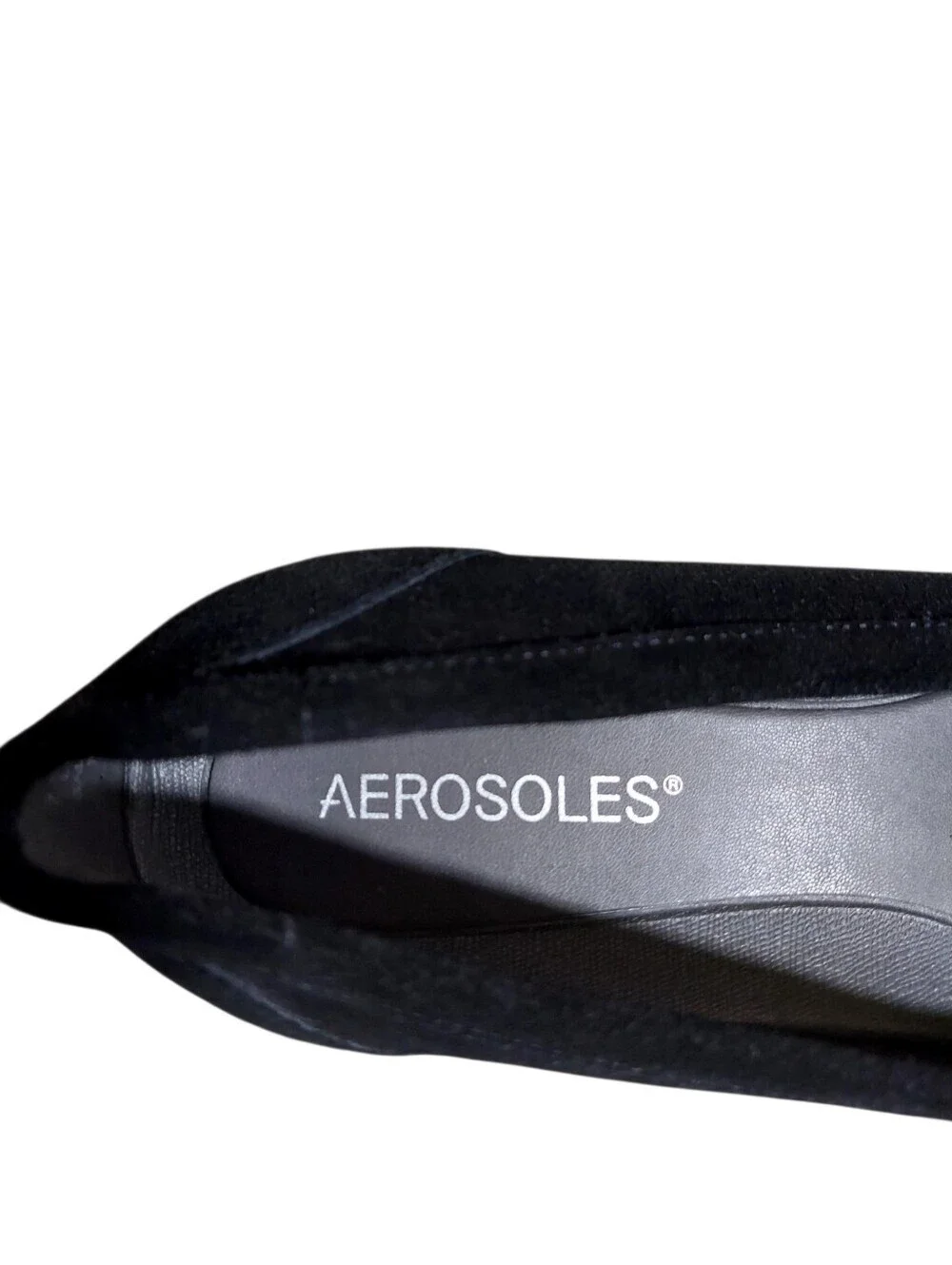 Aerosoles Black Suede Bow Loafers Comfort Flats Size 7.5
